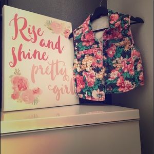 Floral Jean Vest